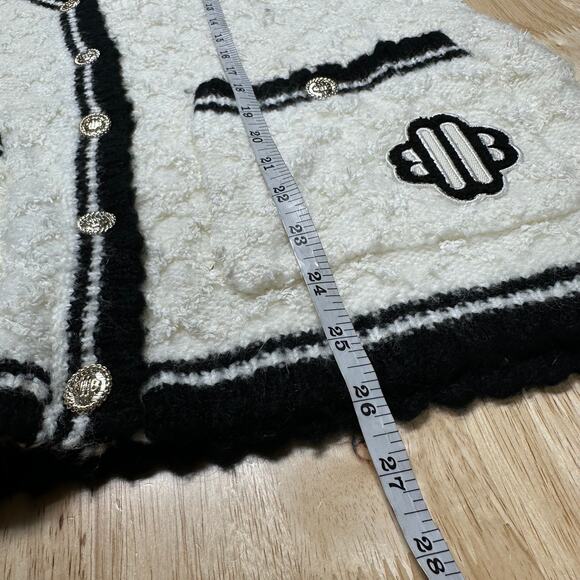 Maje NWT Mirta Knit Contrast Trim Vest White Black Women's Size 3 (US Large) - Picture 11 of 11